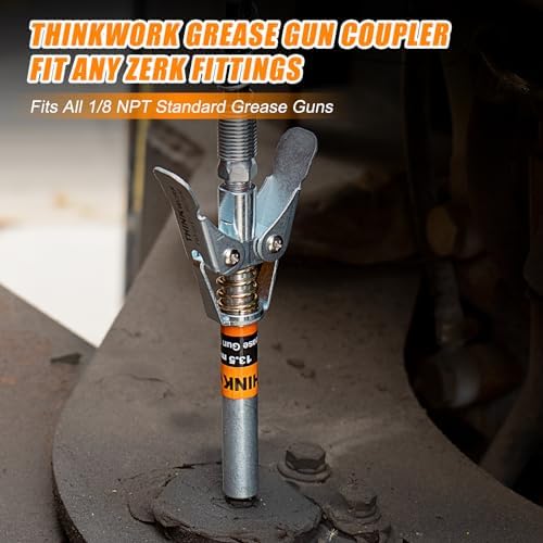 THINKWORK Grease Gun Coupler, Double Handle Extra Reach Upgrade