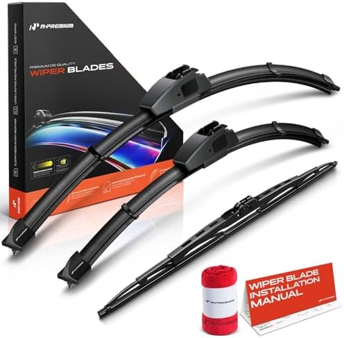 A-Premium 22"+18"+19" Windshield Wiper Blades with Wear Indicator & Towel