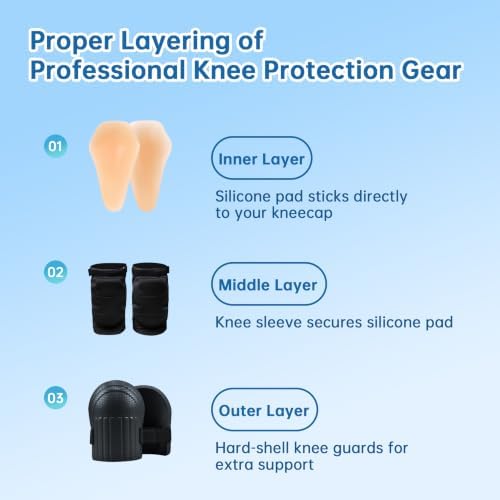 Nimiah Silicone Sticky Knee Pads – Shock Absorption Protective Gel Cushions