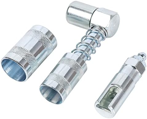ARES 54017 – 2-Piece Grease Gun 90-Degree Adapter Set – Includes Quick Connect Coupler Style and Quick Connect Slide-On Style Adapters