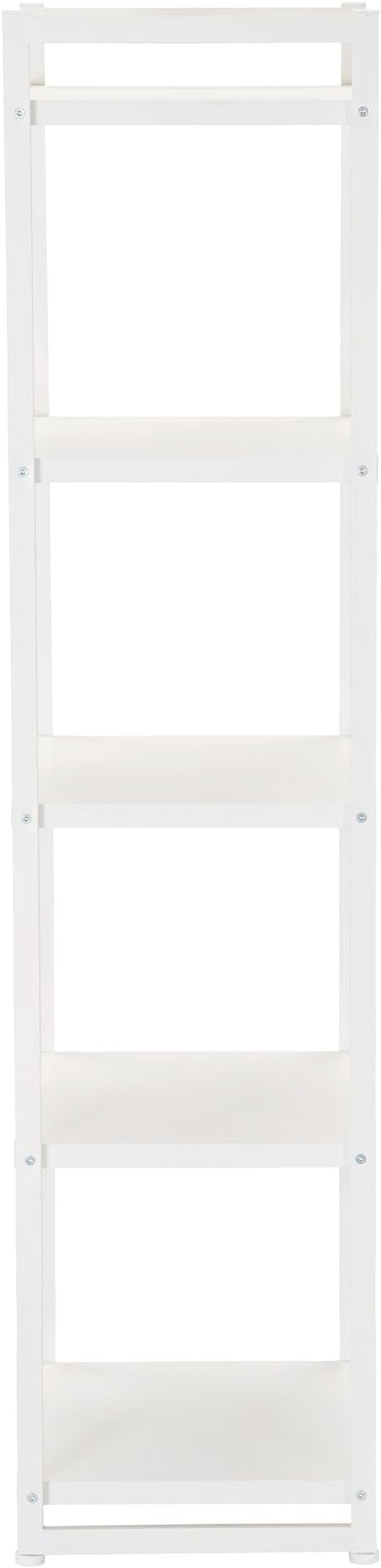 Household Essentials Jamestown Narrow 5 Shelf Open Storage Bookshelf Scandinavian White and White Metal