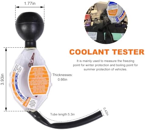 2PCS Coolant Tester Accessory, Dial Type Antifreeze Coolant Car Battery Hydrometer Tester, Automotive Anti-Freeze Battery Liquid Densitometer Coolant Tester, Car Accessories
