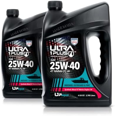 SAE 25W-40 Marine Engine Oil 4-Stroke Synthetic Blend Outboard 2 Gallons