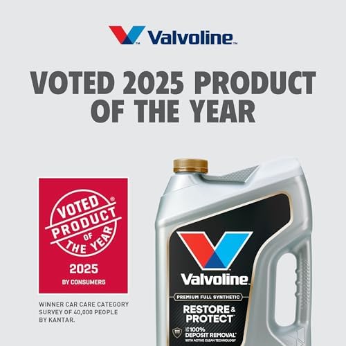 Valvoline Restore & Protect Full Synthetic 0W-16 Motor Oil 5 Quart, Pack of 3