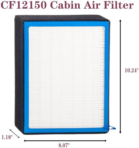 CF12150 Cabin Air Filter With Activated Carbon For 2015-2021 Ford F150 F250 F350 F450 F550 Super Duty Expedition 2015 2016 2017 2018 2019 2020 2021 F-150 F-250 F-350 F-450 F-550 Lincoln Navigator 1PCS