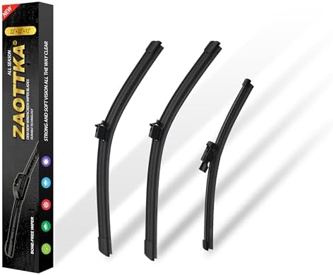 22"+22"+12" Windshield Wiper Blade Replacement Kit for 2016-2021 GLC300 / 2018-2021 GLC63 AMG S / 2017-2022 GLC43 AMG - OEM Quality All Season Windshield Wiper Push Button (Set of 3)