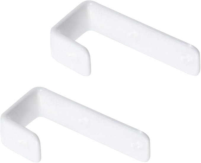 Coshar 8Pcs Stainless Steel J Hooks White 1 Inch Bunk Bed Ladder Hook Heavy Duty Hook Bracket for Bed Decor, Garage Storage, Cable Tool Organization - 1 Inch White