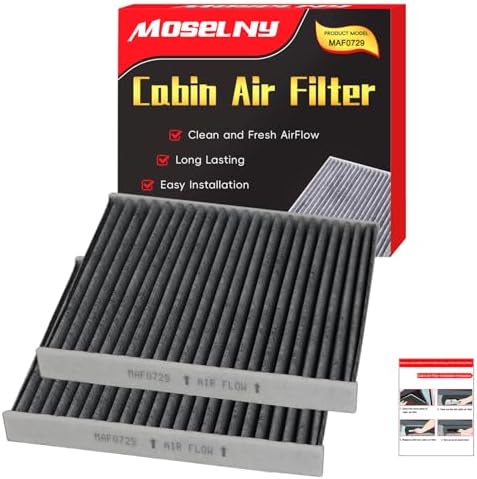 Cabin Air Filter for Dodge Journey (2009-2020), Jeep Patriot (2007-2017),Ram 1500/2500/3500 (2011-2015), Jeep Compass (2007-2017), Chrysler 200, w/Activate Carbon -2 Pcs, Replace # 5058693AA, CF10729