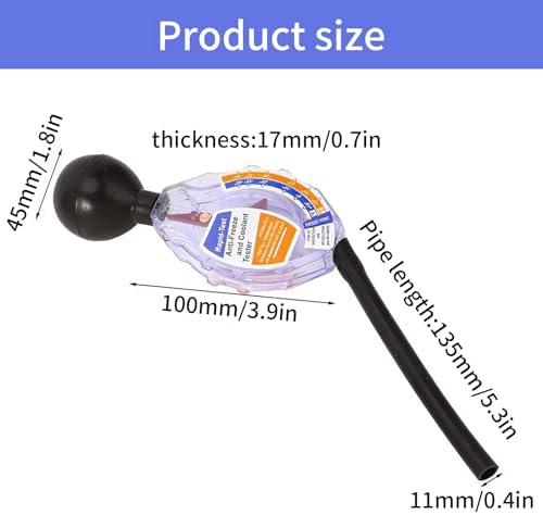 Coolant Tester Accessory, Antifreeze Tester for Understanding The State of Coolant, Battery Hydrometer for Testing Hot or Cold Batteries on 6V/12V/24V Systems