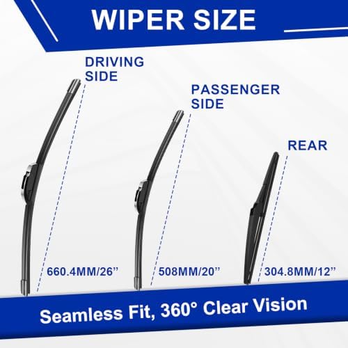 KAIYI 3 Windshield wipers Compatible with Toyota Highlander 2008-2019