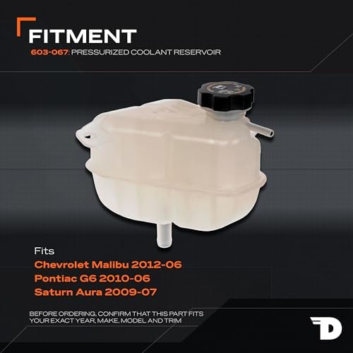 Dorman 603-067 Front Pressurized Coolant Reservoir with Cap Compatible with Select Chevrolet / Pontiac / Saturn Models