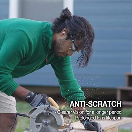 DEX FIT Safety Glasses SG210 Series - Anti-Fog & Scratch Resistant Z87.1 Certified, Adjustable Temples