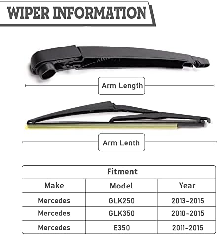 Rear Wiper Arm Blade Nut Set Replacement for Mercedes-Benz GLK250,GLK350, E350,E63 AMG 2010-2015,Rear Windshield Wiper Cover Accessories Assembly, Wiper Cap Set for Back Window, OE:2128201945