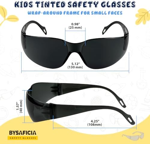 24 Pack Kids Safety Glasses, ANSI Z87.1 Impact Resistant Safety Goggles for Boys Girls, Tinted Lens with UV Protection, Child Protective Eyewear for School Science Lab, Nerf Party & DIY