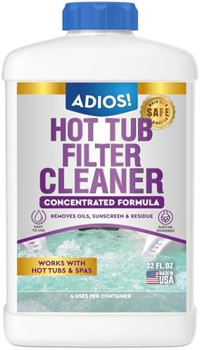Hot Tub 4X Filter Cleaner for Spas, Deep Soak Enzyme Degreaser 32oz