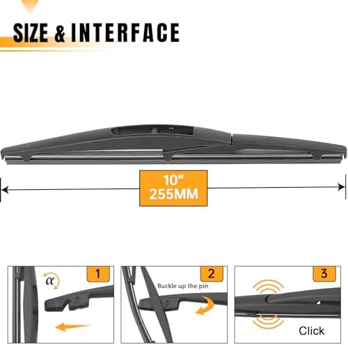 AUTOBOO 10" Rear Wiper Blade Replacement for Honda HR-V CRV Outlander Sport