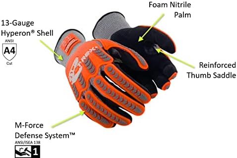 MAGID T-REX ANSI Level A4 Impact Gloves for Construction, 48 Pairs