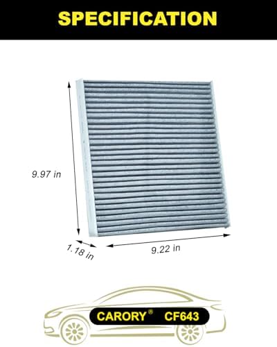 Cabin Air Filter w/Activated Carbon for VW Atlas (2018-2025), Jetta (2019-2025), for Tiguan (2018-2024), Golf/GTI (2015-2024), Audi A3 (2014-2024), Q3 (2019-2025), OE# 5Q0 819 653, CF11643, CF643