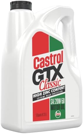 Castrol GTX Classic 20W-50 Conventional Motor Oil, 5 Quarts