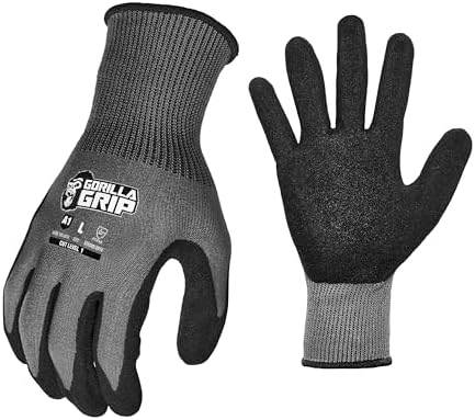 Gorilla Grip Precision Grip Work Gloves, Small, 1 Pair, Gray
