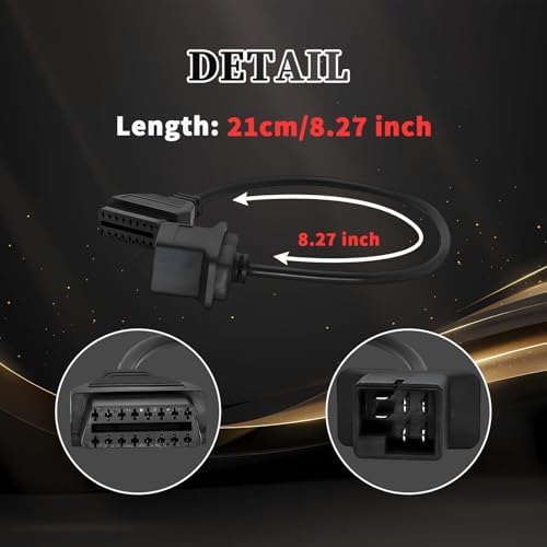 OBD1 to OBD2 Cable fit for Je-ep 6 Pin to 16 Pin OBD Diagnostic Adapter