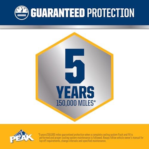 PEAK OET Extended Life Gold 50/50 Prediluted Antifreeze/Coolant for North American Vehicles, 1 Gal.