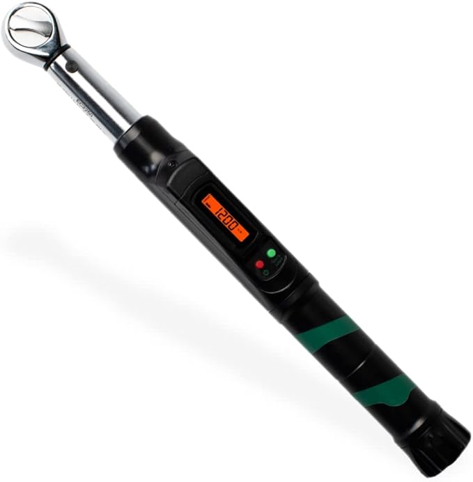 Digital Torque Wrench - 3/8" Drive (25-250 in-lb) Precision Torque Tool - Electronic Scale & Click-Style Design, Mechanic's Tool for Automotive, Motorcycle, & Bike Maintenance