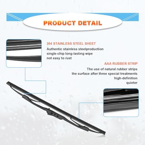 Grand Cherokee 1998-2004 Rear Windshield Wiper Blade Kits, 2 Pack, OEM 5102882AA