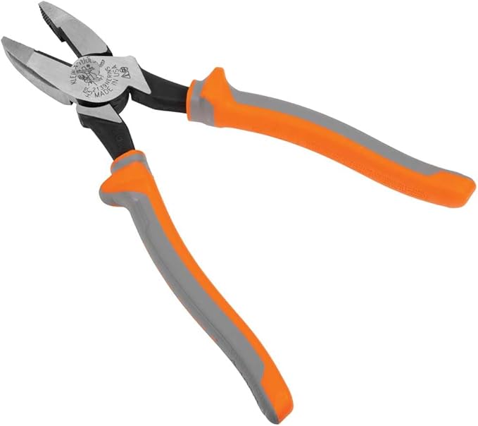 Klein Tools 2139NERINS 1000V Insulated Side Cutter Pliers, Made in USA, High Leverage Design, Induction Hardened Knives, 9-Inch