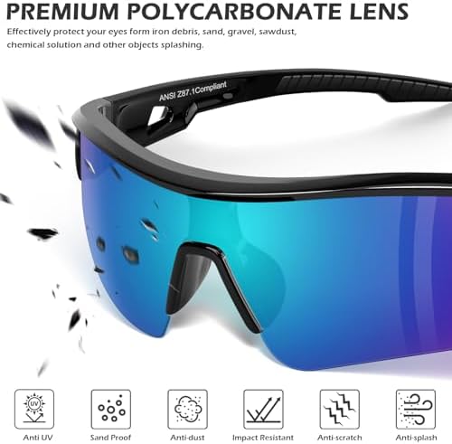 OXG Work Safety Glasses for Men Women, ANSI Z87.1 UV Protection