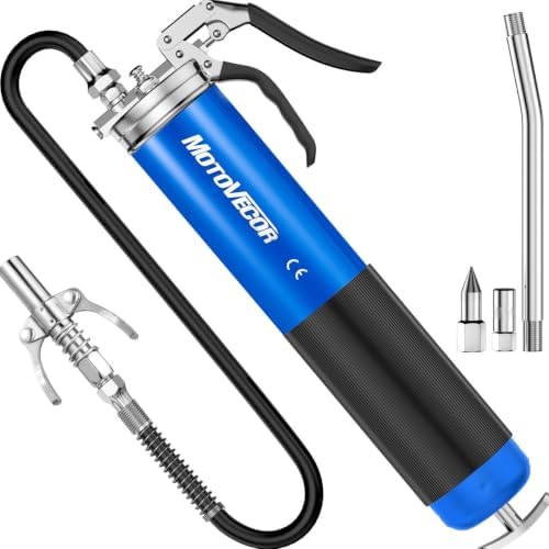 Heavy Duty Pistol Grip Grease Gun with Quick Release Coupler, 6000 PSI