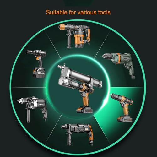 Grease Gun Adapter,Convert Pneumatic Tool, Cordless Drills and Impact Drivers into Electric Grease Gun，Universal Conversion Gun Head with Grease Gun Coupler