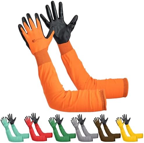 Long Sleeve Gardening Gloves for Women & Men, Long Cuff Garden Gloves