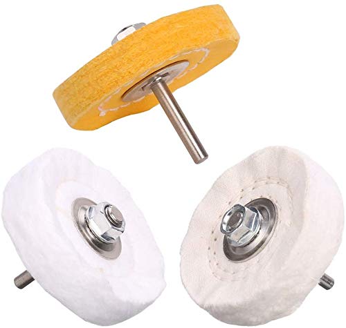 SCOTTCHEN 3 Inch Buffing Polishing Wheel 2/5 inch Arbor Hole for Mini Bench Grinder with one 1/4" Shank for Drill