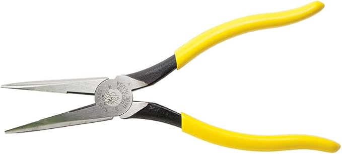 Klein Tools D203-8 Needle Nose Pliers, Long Nose Side Cutters, Alligator Pliers with Extended Handles, 8-Inch