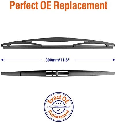 For Genuine Honda 76730-TRN-H01 CRV 2017-2021 Rear Windshield Wiper Blade Replacement, Exact Fit for CR-V 2017 2018 2019 2020 2021 Rear Wiper Arm, WOWIPER Car Wipers, 300mm - 12" + 12 inch (set of 2)