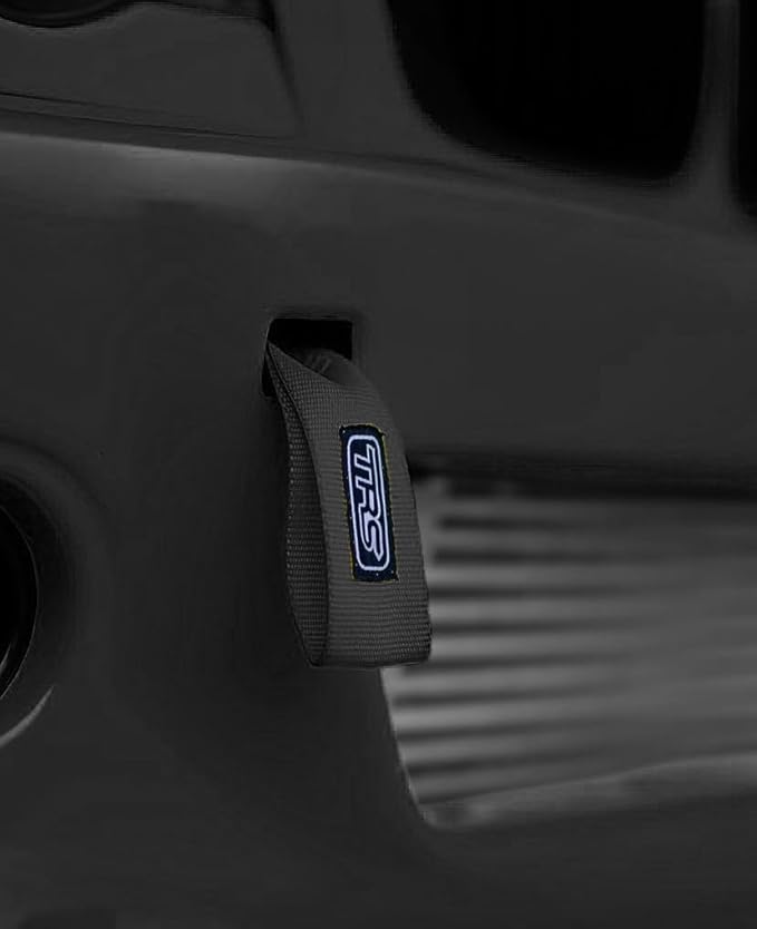 TRS Motorsport Fabric Tow Loop Strap Fixed Length for Front or Rear Bumper, High Strength (Upto 5000KG) - 10 Colour Options - Made in The UK (Black)