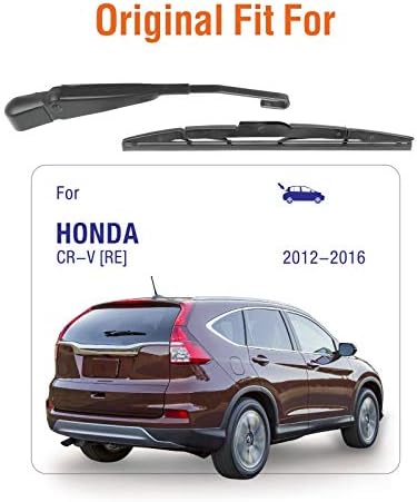 Rear Wiper Arm with Blades Assembly for Honda CRV 2016 2015 2014 2013 2012, Genuine OE Back Windshield Wiper 76720-T0A-003 10”+13”+13” (3pcs)