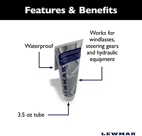 Lewmar Winch Grease, 3.5 oz Tube – Winch Maintenance Grease with Solid Activation and Load-Carrying Features — for winches, windlasses, Steering Gears, Trailer Wheel Bearings, Hydraulic Equipment