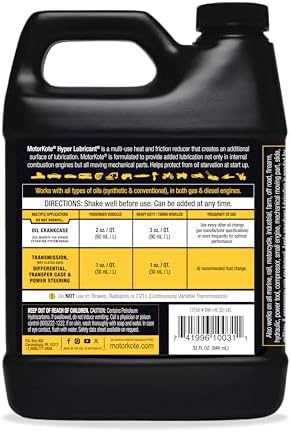Motorkote MK-HL32-06 Heavy Duty Hyper Lubricant Engine Treatment, 32-Ounce, Single, Black
