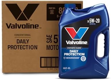 Valvoline Daily Protection SAE 5W-20 Synthetic Blend Motor Oil 5 QT, Case of 3