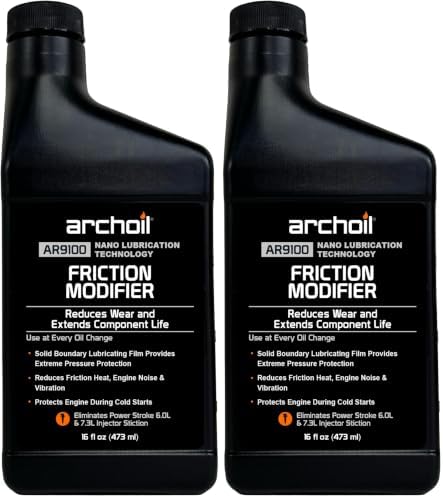 Archoil AR9100 Oil Additive (16oz) for All Vehicles - Powerstroke Cold Starts, Eliminates Injector Problems (Pack of 2)