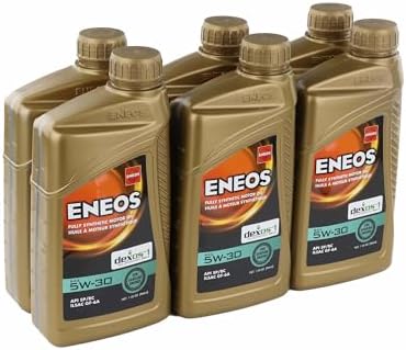 ENEOS 5W-30 Fully Synthetic Motor Oil, API SQ, dexos1 Gen3, 6 Qt