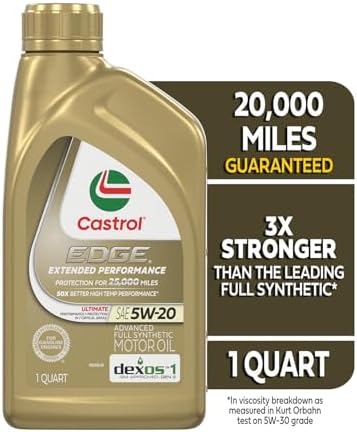Castrol Edge Extended Performance 5W-20 Motor Oil 1 Quart, Pack of 6