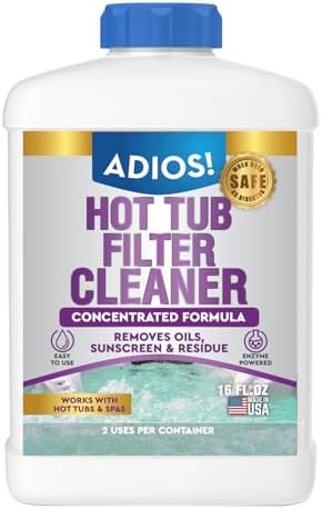 Hot Tub Filter Cleaner for Spas, Enzyme Soak Dissolves Grease - 16oz