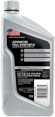 Valvoline Advanced Full Synthetic SAE 0W-16 Motor Oil 1 QT (Pack of 2)