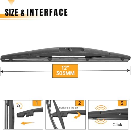 AUTOBOO 12" Rear Wiper Blade Replacement for Subaru Crosstrek Honda CRV
