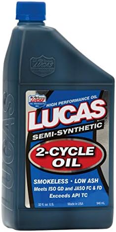 Lucas Oil 10110 Semi-Synthetic 2-Cycle Oil - 1 Quart (Pack of 6)