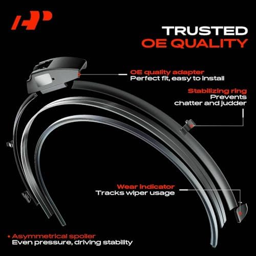 A-Premium 22"+19"+10" Windshield Wiper Blades with Wear Indicator & Towel