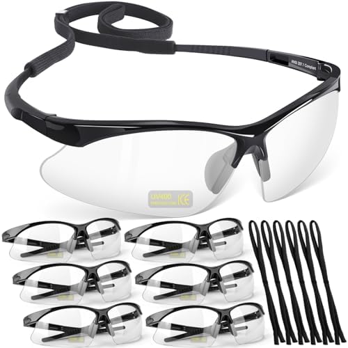 OXG 6 Pack Anti-Fog Safety Glasses, ANSI Z87+ Impact & Scratch Resistant Protective Eyewear for Work, Lab, Construction